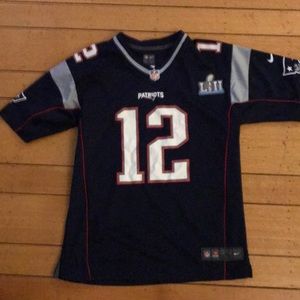 Vintage Super Bowl LIII NFL Tom Brady Patriots Jersey Youth Large